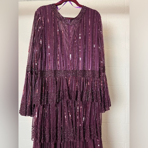 Mac Duggal Purple Long Sleeve Dress - Picture 7 of 15